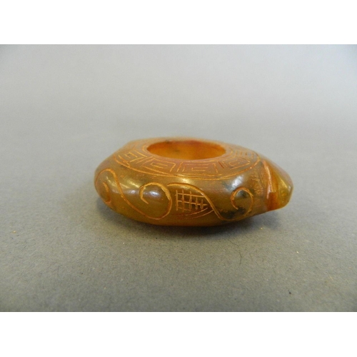 6 - A small jade water holder carved as fruit, 2