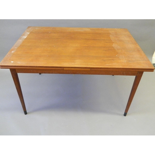 836 - A Danish Moller teak draw leaf dining table, to be sold on behalf of the RFC Veterans Association, 3... 