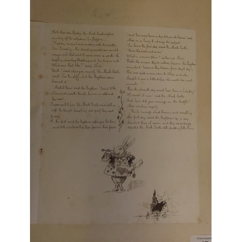 47 - A C19th pen and ink drawing after J. Tenniel, 'The Singing Turtle' from Alice in Wonderland, with a ... 