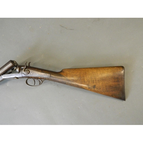 50B - A twelve bore Continental double barrel shotgun, de-activated with certificate, with walnut stock an... 