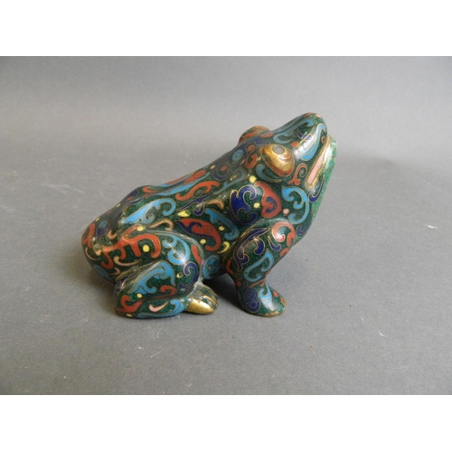 33 - A C19th Chinese cloisonné figure of a frog, 4