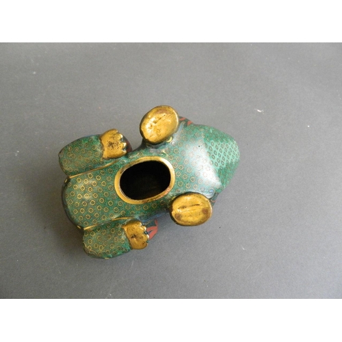 33 - A C19th Chinese cloisonné figure of a frog, 4