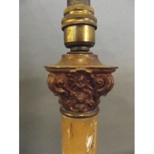 50D - An alabaster and metal table lamp in the form of a classical column, 18½