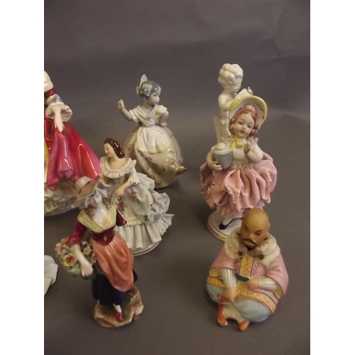 50R - A Royal Doulton figure 'Southern Belle' HN 2229, a Coalport 'Debutantes' figure 'Janice', a Lladro f... 