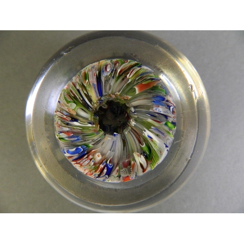 100 - A fine Millefiori glass paperweight with multiple rods and leaves, possibly Baccarat, 2½