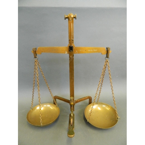 117 - A pair of brass balance scales, 18