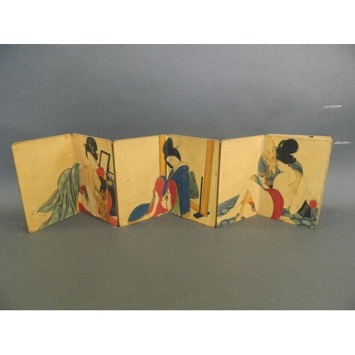 123 - A Chinese printed concertina book decorated with erotic scenes, 5