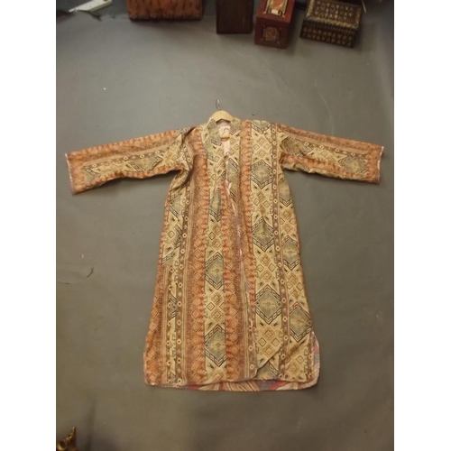 50N - A Middle Eastern men's linen coat with geometric print design, 49