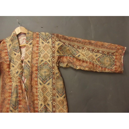 50N - A Middle Eastern men's linen coat with geometric print design, 49