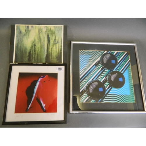 625S - Fran Petit, 'Fish Woman', erotic photos in a signed slip, together with two other abstract photograp... 