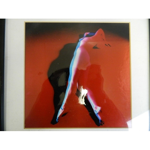 625S - Fran Petit, 'Fish Woman', erotic photos in a signed slip, together with two other abstract photograp... 