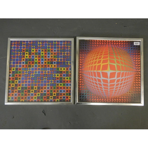 625T - Victor Vasarely, pair of abstract litho prints, 16