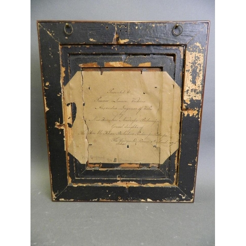 625Y - A C19th over painted portrait photograph, in a good gilt frame mounted in a picture box, bears dedic... 