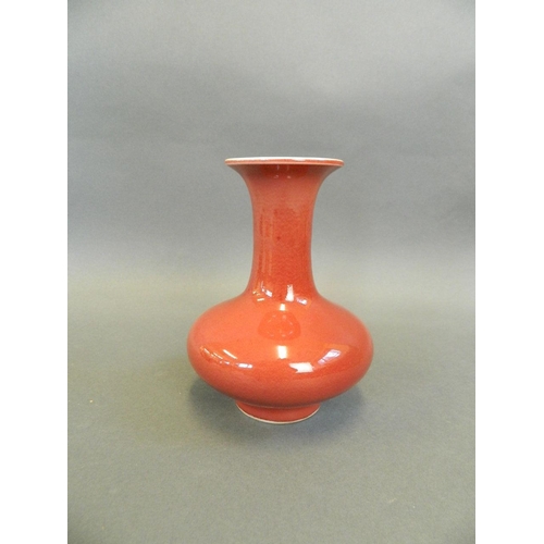 110 - A Chinese Sang de Boeuf porcelain squat vase, 6