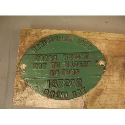 220 - A wooden model of a train and station, bears cast iron British Rail weight limit plaque, c1968, 46