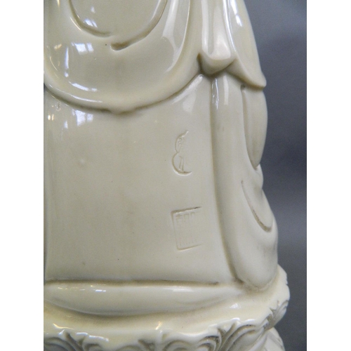 262 - A Chinese Blanc de Chine figure of Quan Yin, seal mark verso, 10