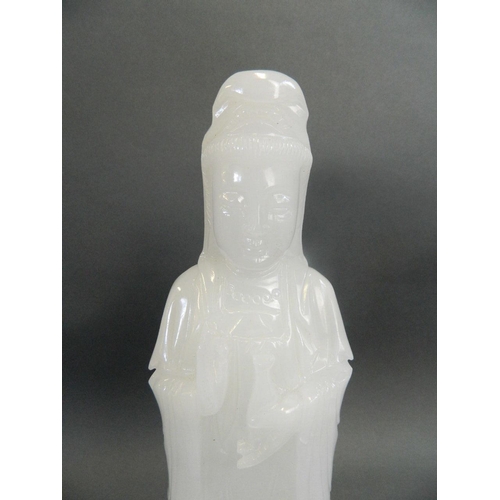 278 - A Chinese white hardstone figure of Quan Yin, 11