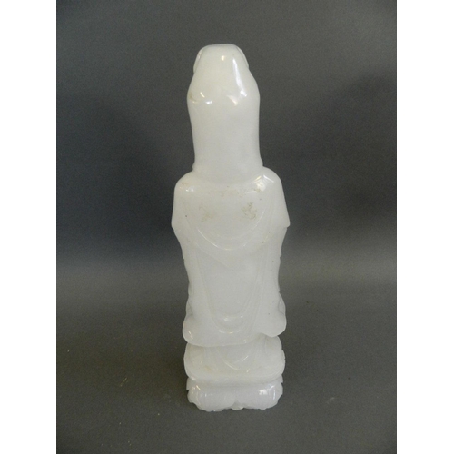 278 - A Chinese white hardstone figure of Quan Yin, 11