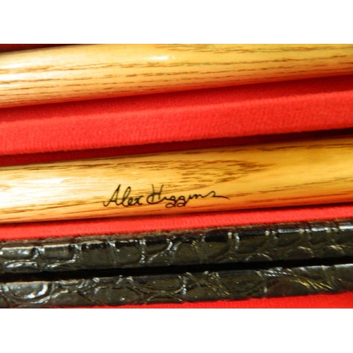 3 - An Alex Higgins signature snooker cue in case, 57