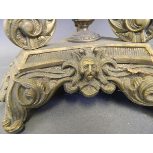 375K - A pair of C19th gilt metal stands/cassolets of classical form, 8