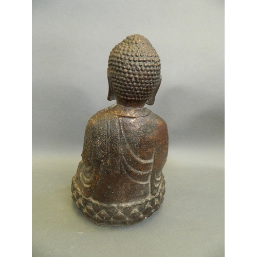 388 - A Chinese gilt bronze figure of Buddha, 13