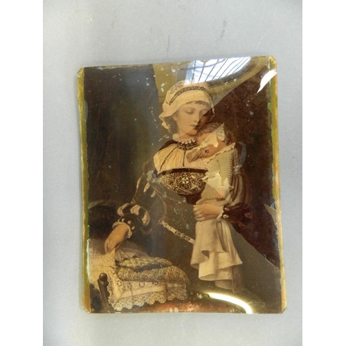 425 - An unframed Victorian crystoleum of a mother and child, 8