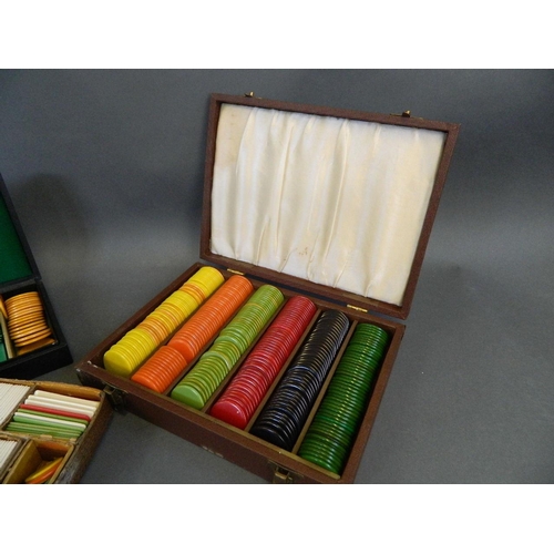 430 - Three cases of 1930s gaming counters, 9½