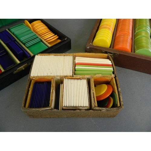 430 - Three cases of 1930s gaming counters, 9½