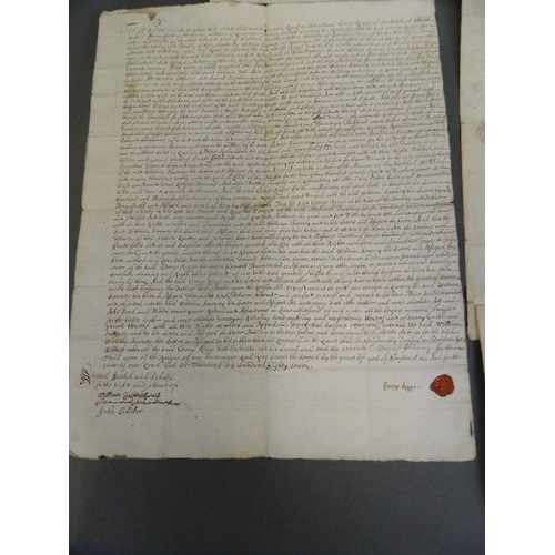 486 - Three late C17th/early C18th velum documents relating to the Rig family of Lancaster, dated 1688, 16... 