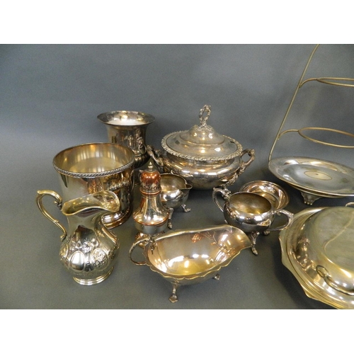 501 - A collection of various silver plate including entrée dishes, sugar sifter etc