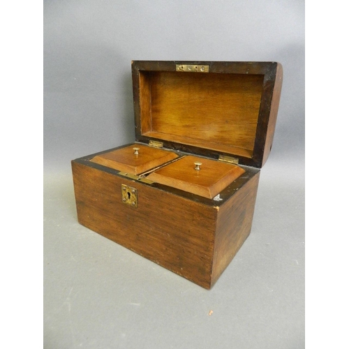 50A - A Victorian walnut twin division tea caddy, 5