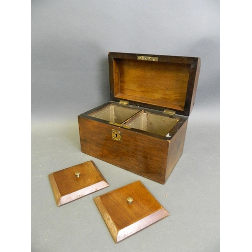 50A - A Victorian walnut twin division tea caddy, 5