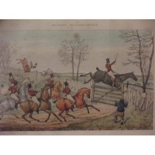 633 - A pair of Alkin Hunting prints, 'Getting Over' and 'Getting Away', in Hogarth frames, 12