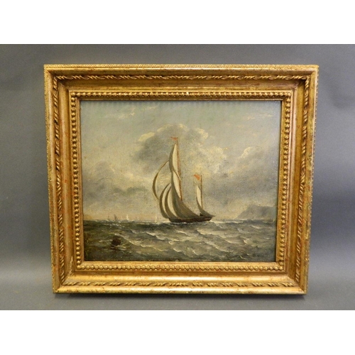 641 - An early C19th oil on panel, maritime scene with shipping off the English coast, 14