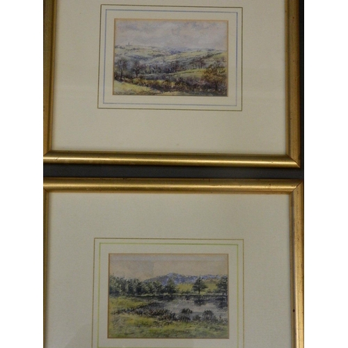 643 - Henry Longueville Graham, set of eleven C19th watercolours, rural landscapes, labels verso, 4½