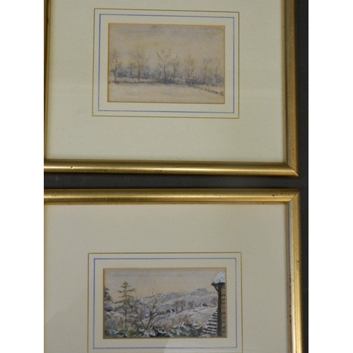 643 - Henry Longueville Graham, set of eleven C19th watercolours, rural landscapes, labels verso, 4½