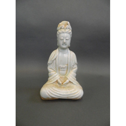 71 - A Chinese Song style celadon glazed figure of Quan Yin, 8