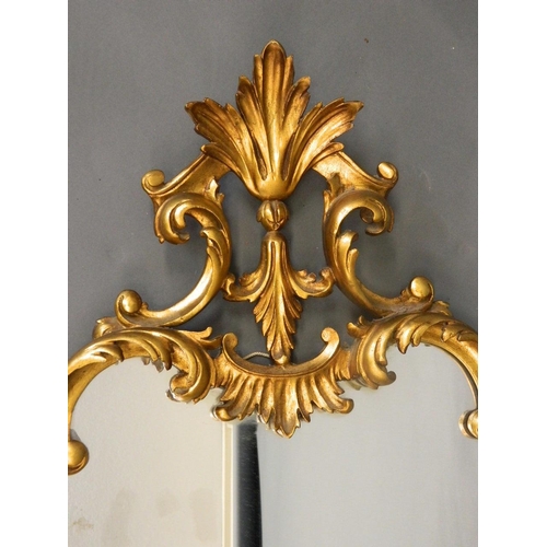 719 - A Continental Rococo style gilt wood pier glass, 24