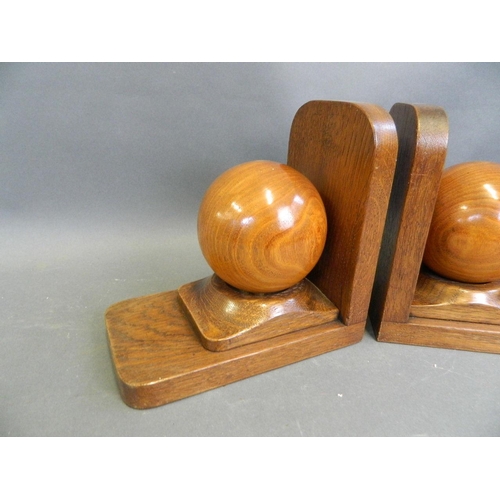 8 - A pair of oak bookends in the Art Deco style, 6½