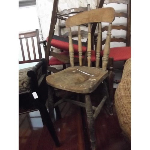 813 - An Edwardian mahogany piano stool with lift-up top, together with a carved walnut side chair, and an... 