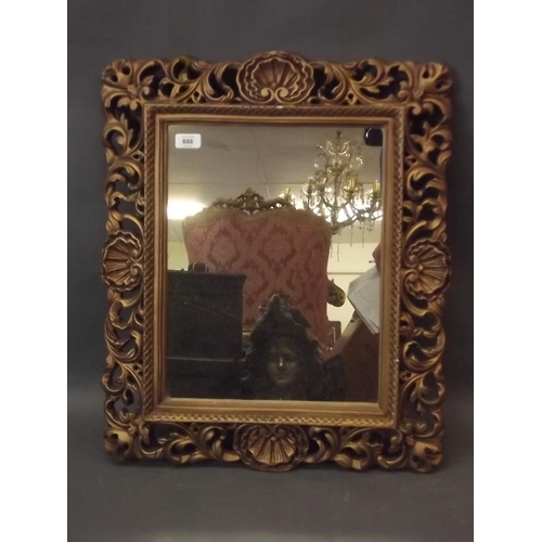 888 - A gilt painted Florentine style wall mirror, 20