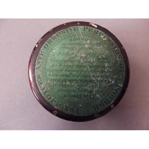 75 - An early C19th lacquered tin labelled 'Fredk Joyce's Anticorrosive Percussion Gun Powder, Practical ... 