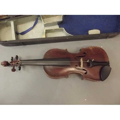 50B - A half size violin, bears label 'Karl Bitterer, Mittenwald'