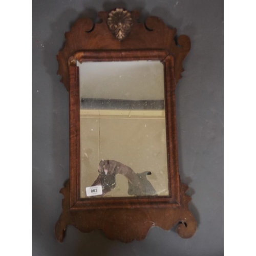 795 - A C19th Georgian style walnut wall mirror, 23