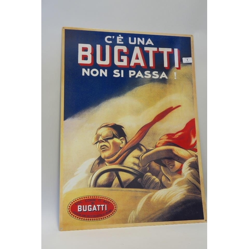 47 - A metal advertising sign 'Bugatti Cars', 20