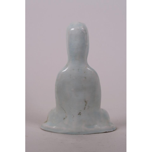 9 - A Chinese Song style celadon glazed pottery figure of Quan Yin, 6