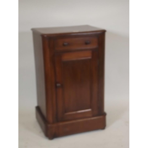 883 - A Victorian walnut single door cupboard, with dummy drawer, 15