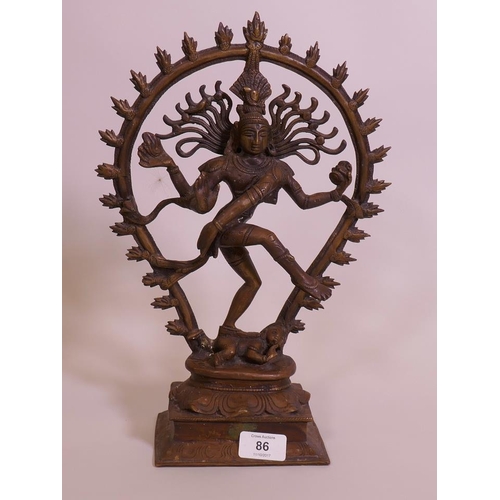 86 - An Indian brass figure of Shiva, 14