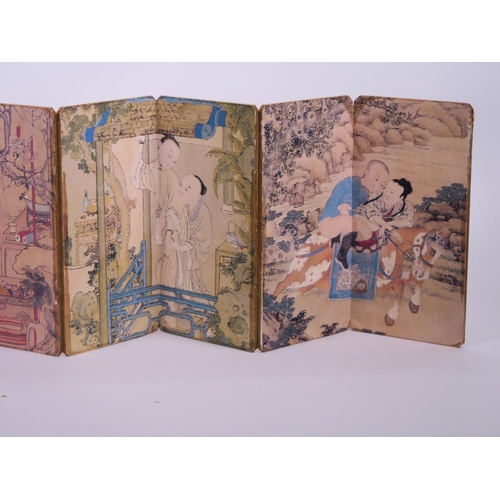 51 - A Chinese printed concertina book of erotic images, 3½