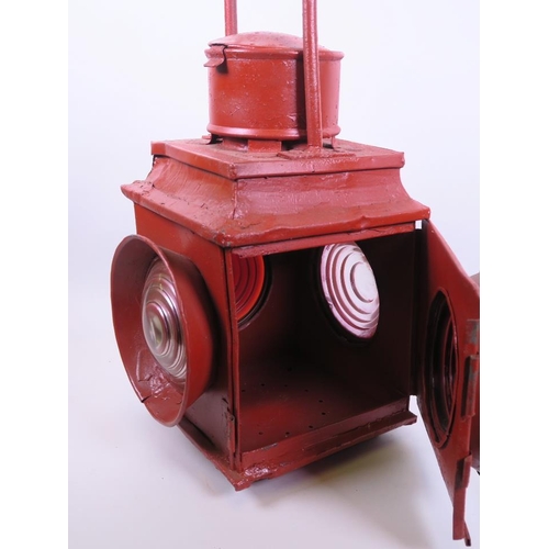 19 - A mid C20th signalman's lamp, 21½